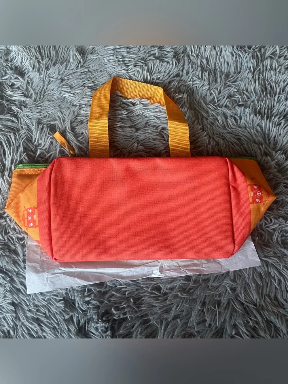 NWT Trader Joe's Mini Insulated Bag in orange and green color